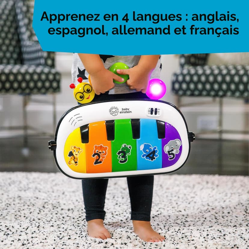 Baby Einstein 4-in-1 Kickin Tunes Play Gym, Tummy Time Baby Play Mat with Kick Piano, Music & Language Discovery, Sensory Toys, Lights & Sounds, for Newborns & Up - 6