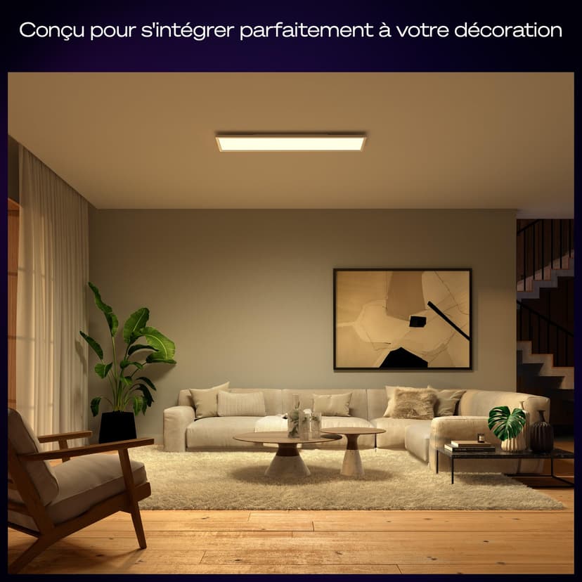 Philips Hue Surimu White and Colour Ambiance Smart Lighting Rectangle Panel Light, 120 x30 cm, with Bluetooth, Works with Alexa, Google Assistant and Apple Homekit, new Generation - 3
