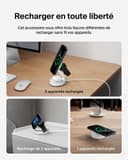 Belkin BoostCharge Station de Charge 3-en-1 Pliable, Chargeur Induction Compatible MagSafe, certifié Qi2, 15 W, pour iPhone 17, Air, Apple Watch, AirPods, Pixelsnap, Adaptateur 36W Inclus - Blanc - 5