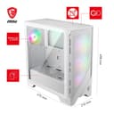 MSI MAG Forge 320R Airflow White Boîtier PC Moyen Tour - ATX, Compatible avec Les RTX 40, Ventilateurs ARGB, filtres à poussière magnétiques, Verre trempé, Hub de contrôle ARGB, USB Type-A 3.2 Gen 1 - 3