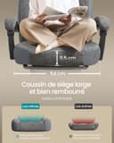 SONGMICS Chaise de Jeu, Chaise d'Ordinateur, Ergonomique, avec Repose-Pieds, Coussin de Tête Ajustable, Support Lombaire, Capacité de Charge de 150 kg, Gris Ardoise OBG077G01 - 4