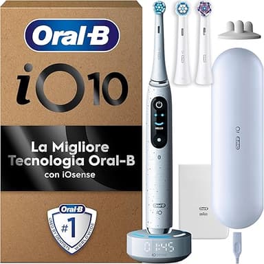 Oral-B iO10 White Electric Toothbrush, 3 Brushes, 1 Trave…