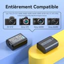 ENEGON NP-FW50 batterie rechargeable 2 Pack 1500mAh avec câble de Charge USB-C 2 en 1 pour Sony ZV-E10, A6000, A6500, A6300, A6400, A7, A7II, A7RII, A7SII, A7S, A7R, A55, A5100,A5000, A3000, A55, RX10 - 2