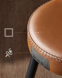 VASAGLE EKHO Collection Set of 2 Bar Chair, Kitchen Chair, PU with Stitching, Mid-Century Modern Style, Seat Height 63 cm, Kitchen, Bar, Easy Assembly, Caramel Brown LBC080K01 - 4
