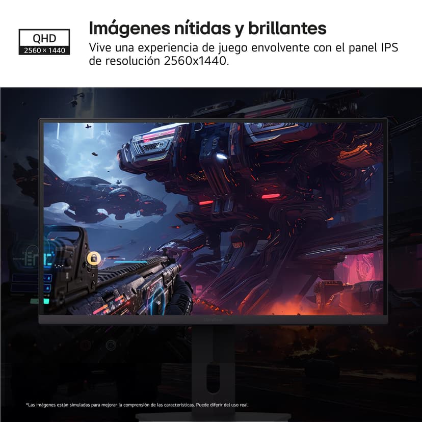 LG 27G610A-B Ultragear Gaming Monitor, 27", IPS, QHD (2560 x 1440), 200Hz, 1ms, HDR10, FreeSync Premium, Height Adjustable, Purple/Matte Grey - 3