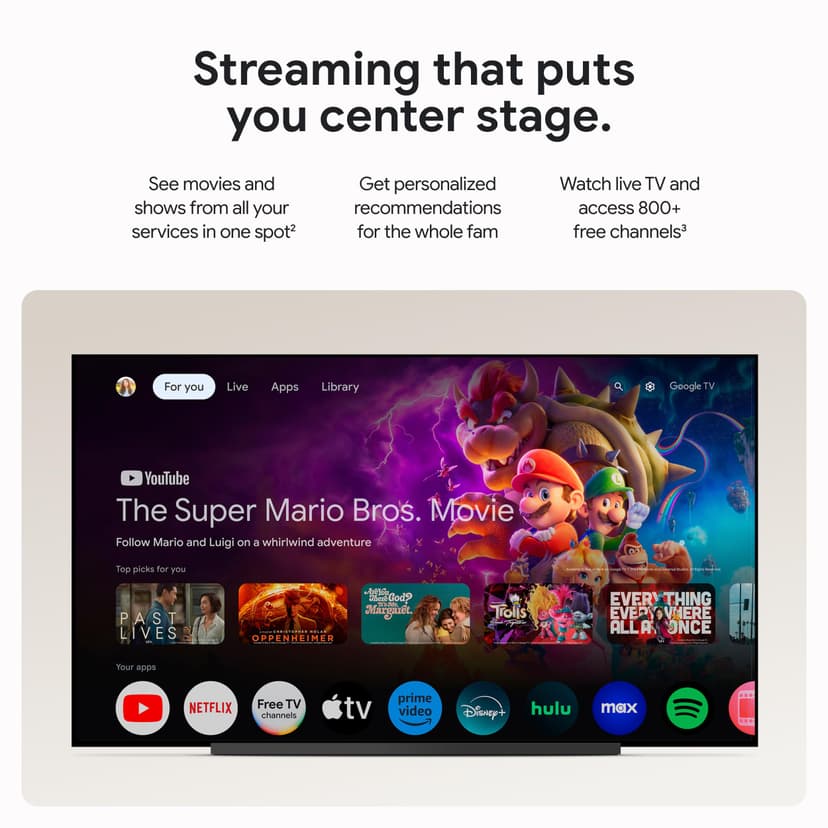 Google 4K TV Streamer - Fast Entertainment Stream to Your TV with Voice Search Remote - Watch Movies, Shows, Live Shows and Netflix in 4K HDR - 3
