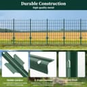 sptchapn 91cm / 3ft Strong and Durable Metal Fence Post, Pack of 5 for Garden Patio and Outdoor Wires U-Fence Post Green T-Posts (5) - 3