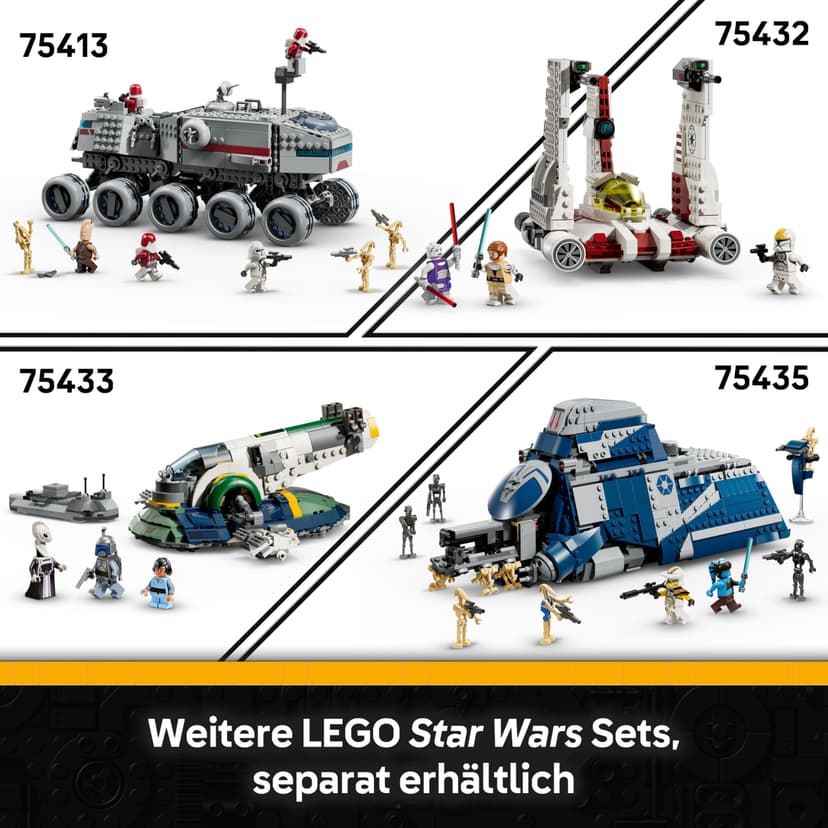 LEGO Star Wars 75431 La Revanche des Sith Pack de Combat du 327ème Corps d'Armée - Jouet Collector - 4 Minifigurines, 3 Figurines de Droïdes de Combat & 1 AT-RT - Cadeau pour Garçon ou Fan dès 7 Ans - 8