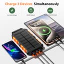 Solar Power Bank 26800mAh, PD15W USB C Portable Solar Charger Fast Charging External Battery Pack with 3 Outputs 2 Inputs and LED Light for Outdoor Phone Tablets and More - 3