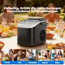 Acmeenjoy Ice Cube Machine 12 kg/24 H, Small Ice Cube Machine, 1.2 L, Self-Cleaning Ice Maker with Handle Ice Cube Basket/Shovel, 8 Ice Cubes in 6-8 Minutes, for Kitchen/Office/Party/Office, RV, Black - 8
