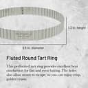 De Buyer Perforated Fluted Stainless Steel Tart Ring - 240mm - 2