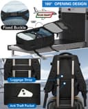 KLOSTAIN for Easyjet Cabin Bag 45x36x20 Travel Backpack Hand Luggage Carry-ons Bag Laptop Backpack Ruscksack for Airplanes Flight New Easyjet Underseat Cabin Bags Fit 14" Laptop Black - 3