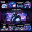 KTC 24 Inch Curved Monitor, FHD 1080P@180Hz Gaming Monior with 1500R VA Panel, 1ms MPRT, Adaptive Sync, HDR10, 110% sRGB, VESA, HDMI 2.0 / DP 1.4 Compatible with Desktop, Laptop, PS5, Xbox and More - 3