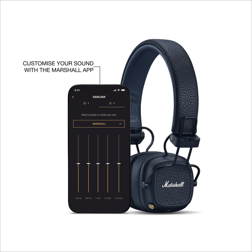 Marshall Major V On-Ear Wireless Bluetooth Headphones - Midnight Blue - 5