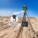 Huepar Lightweight 172cm Adjustable Laser Level Tripod with 3-Way Swivel Pan Head, Portable Handle, Bubble Level, Quick Release Plate with 1/4" Screw Mount & 5/8" UNF Adapter Nut - Camera Tripod T16A - 5