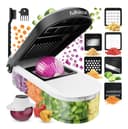Fullstar Vegetable Chopper & Mandoline Slicer - Julienne Cutter Dicer Grater for Food Veg Onion Cucumber Tomato Salad Potato Cheese - Kitchen Gadgets & Accessories (Compact 6-in-1, White) - 1