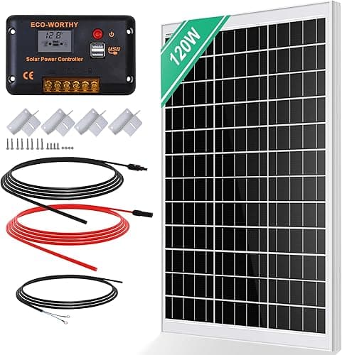 ECO-WORTHY 240W Monocrystalline Solar Panel Set, 12V, 21%…