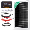 ECO-WORTHY 240W Monocrystalline Solar Panel Set, 12V, 21% Efficiency, Includes 2 x 120W Solar Panel, 30A PWM Charge Regulator, 16.2m Solar Cable, Z Brackets, for RV, Marine, Off-Grid Systems - 1