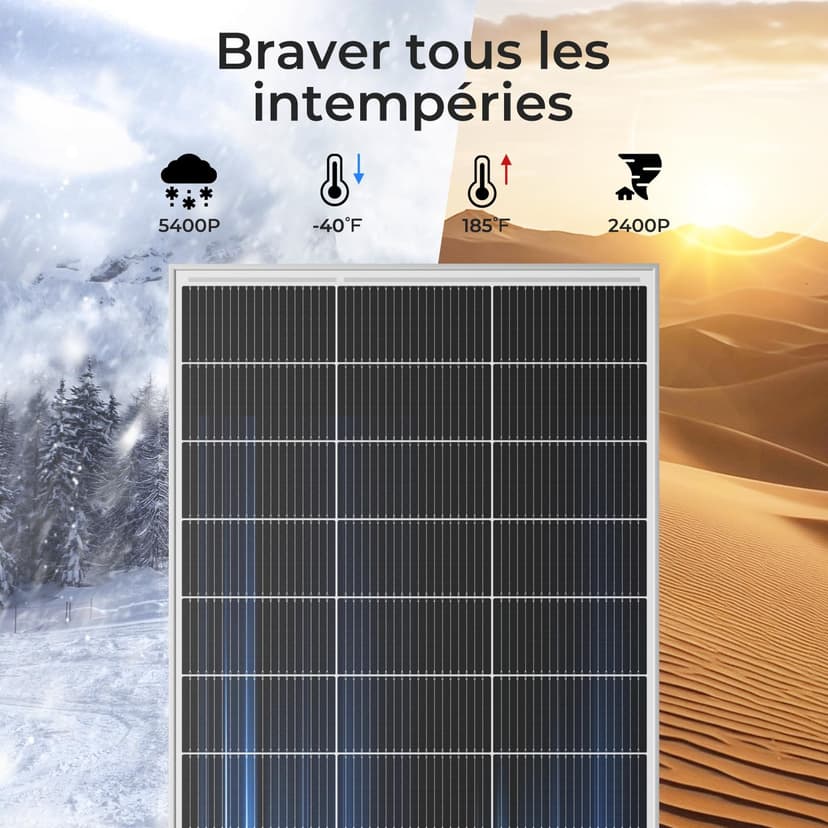 Rvpozwer 400W Panneaux Solaires Monocristallins, 2×200w Module PV pour Batteries 12V, Panneau Solaire de N-type, Panneau Solaire pour RV, supports de toit, bateaux - 5