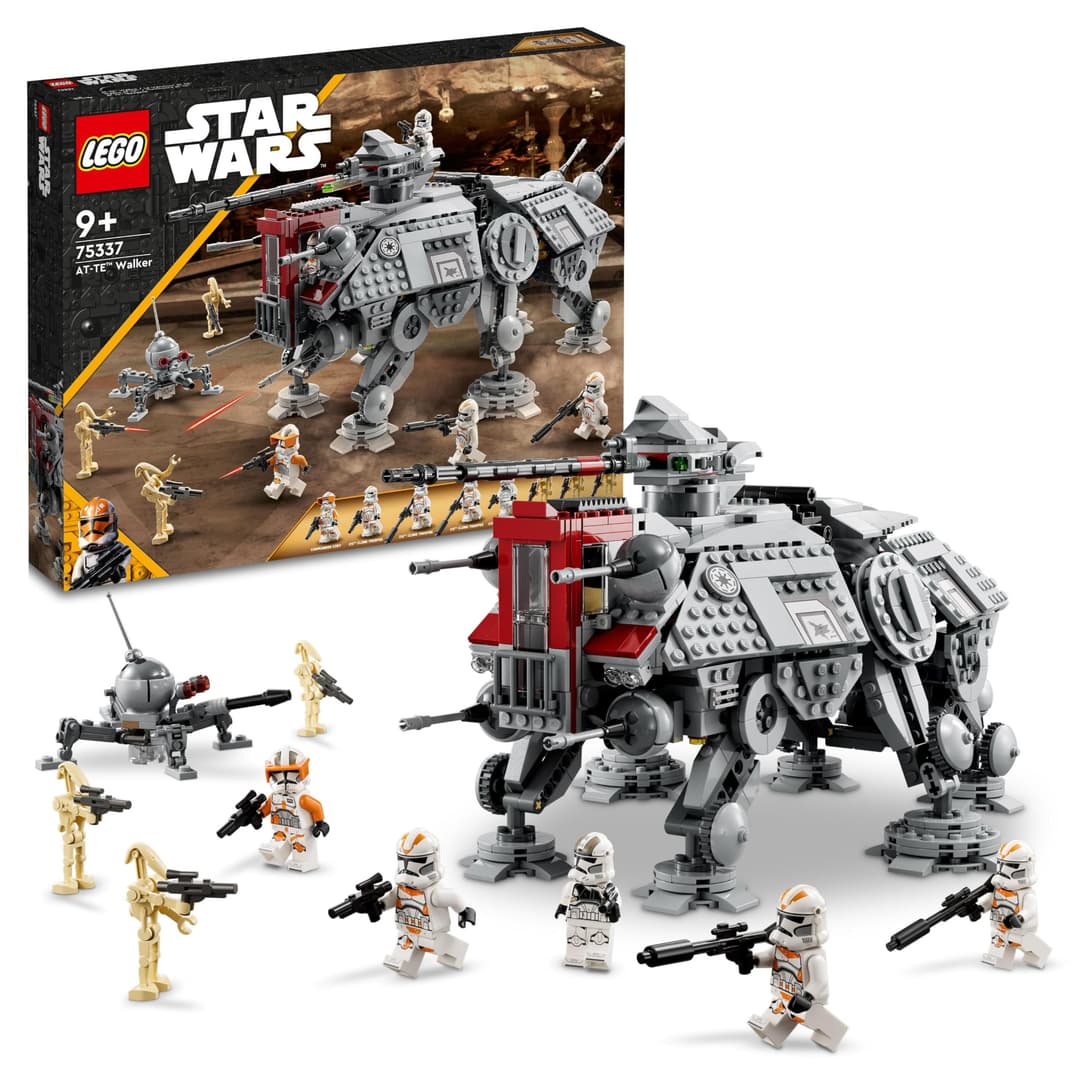 LEGO Star Wars 75337 AT-TE Walker Building Toy with 3 212th Clone Trooper Minifigures, plus Dwarf Spider & Battle Droid Figures - Gift for 9+ Year Old Boys & Revenge of the Sith Fans