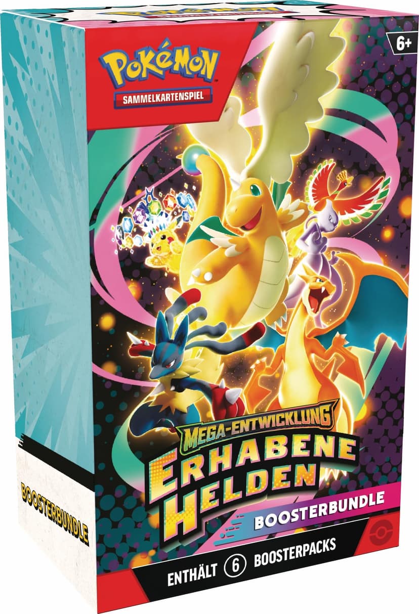 Pokémon-Sammelkartenspiel: Boosterbundle Mega-Entwicklung – Erhabene Helden (6 Boosterpacks) - 1