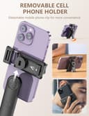 71" Phone Tripod & Selfie Stick,QIRITA Integrated Extendable Quadrapod for Smartphone, Stability on Four Axes, Portable Travel Tripod Stand with Remote Control for iPhone, Android, Camera&GoPro - 6