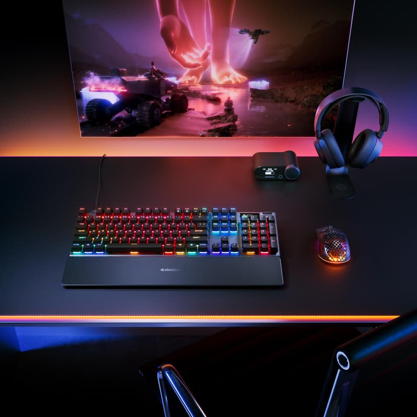 SteelSeries Apex Pro Gen 3 - Gaming Keyboard - Hall Effect Switches; OmniPoint 3.0 - Adjustable Actuation - Game-Ready Presets - Rapid Trigger, Protection Mode, Rapid Tap/SOCD - German QWERTZ - 2