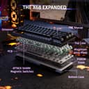 ATTACK SHARK X68 HE 8000Hz Rapid Trigger Keyboard, 0.01mm RT Accuracy Wired Gaming Keyboard with Magnetic Switch, Adjustable Actuation, Rapid Trigger, Snap Tap, RGB Lighting for PC/Mac, Black Contours - 9