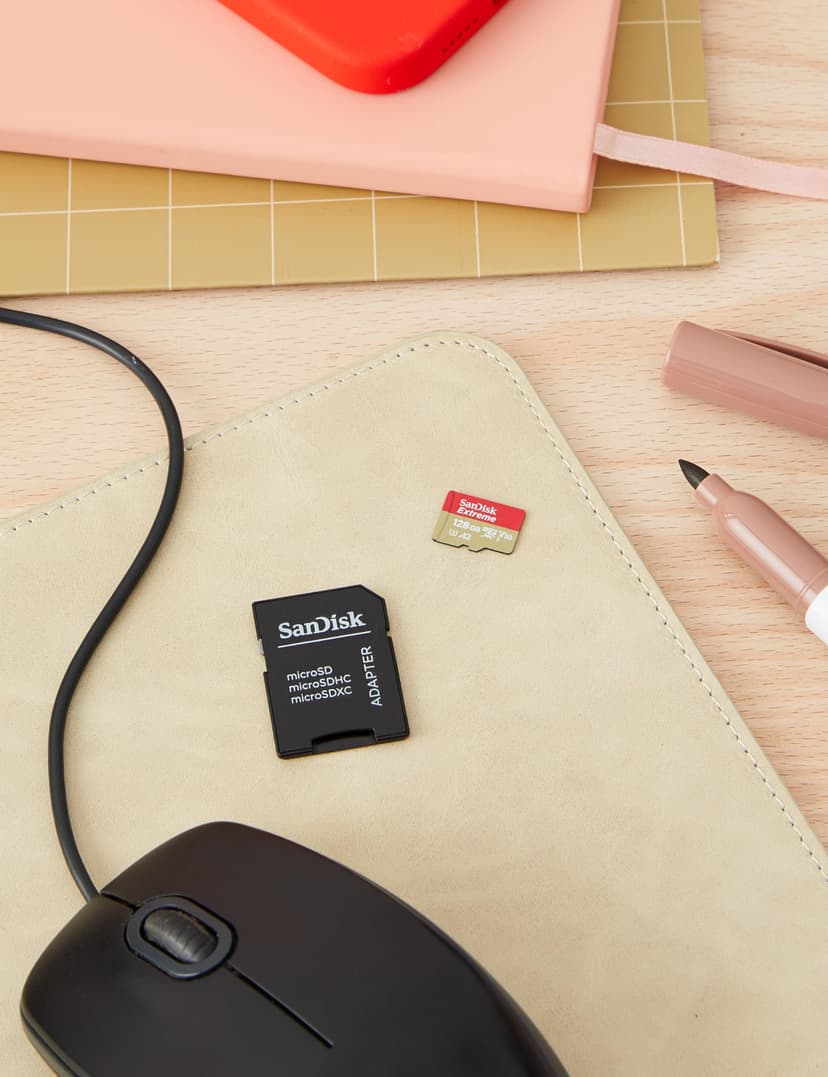 SanDisk 128 Go Extreme carte microSDXC pour caméras embarquées et drones + Adaptateur SD + RescuePRO Deluxe, jusqu'à 190 Mo/s, avec performances A2 App, UHS-I , Classe 10, U3, V30 - 2