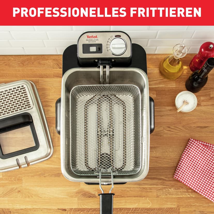 Tefal Oleo Clean Friteuse semi-professionnelle 3,5 L, 2300 W, Jusqu'à 6 pers, Filtration automatique de l'huile, Minuteur digital, Hublot de contrôle, Thermostat, Boite de stockage d'huile FR804015 - 5