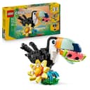 LEGO Creator 3-en-1 Animaux Sauvages : Le Toucan Tropical - Oiseau avec Fleur - Jouet Animal Transformable en Figurine de Papillon ou de Poisson Tropical - Cadeau Original Fille ou Garçon 7 Ans 31173 - 1