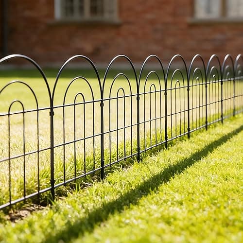 Thealyn Metal Garden Fence 60cm H x 33cm W (25 Panels, Total Length 3.3m) Outdoor Decorative Fence No Dig Fence Border Fence Dog Fence for Flower Bed, Yard, Animal Barrier