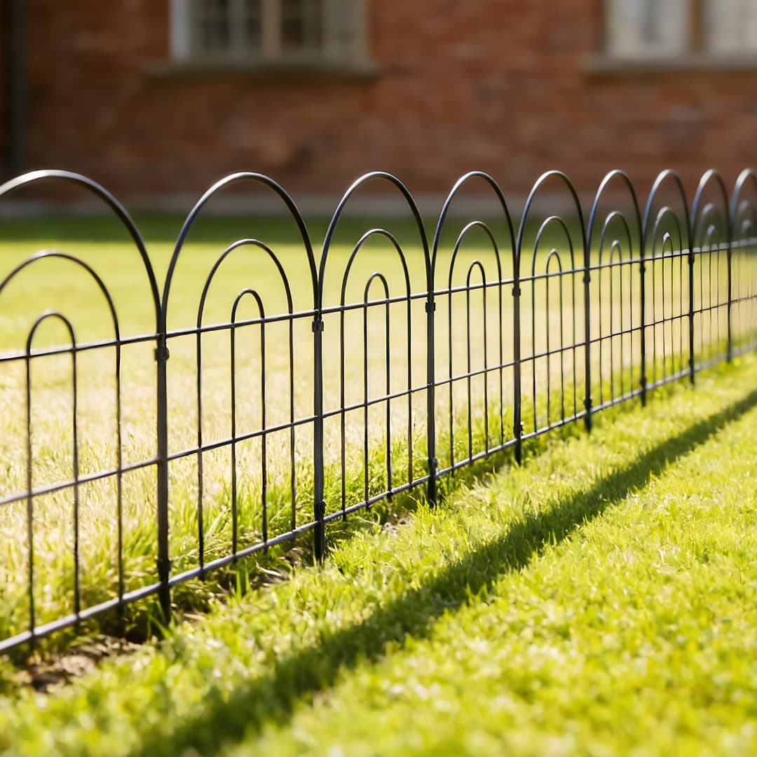 Thealyn Metal Garden Fence 60cm H x 33cm W (25 Panels, Total Length 3.3m) Outdoor Decorative Fence No Dig Fence Border Fence Dog Fence for Flower Bed, Yard, Animal Barrier