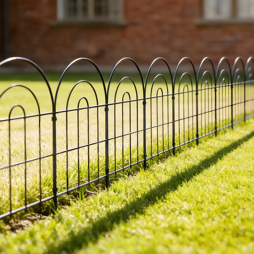 Thealyn Metal Garden Fence 60cm H x 33cm W (25 Panels, Total Length 3.3m) Outdoor Decorative Fence No Dig Fence Border Fence Dog Fence for Flower Bed, Yard, Animal Barrier - 1