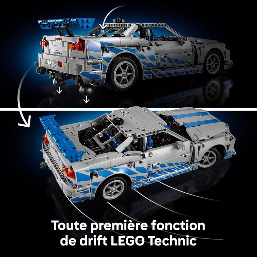 LEGO Technic Voiture Nissan Skyline GT-R (R34) 2 Fast 2 Furious - Maquette de Voiture pour Adulte - Fonction Drift, Direction, Suspension & Moteur 6 Cylindres - Cadeau Collector pour Fans 42210 - 3