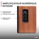 Audizio KS01B - Paire d’Enceintes HiFi Bibliothèque 120 W Finition Bois | BT sans Fil, Entrées RCA/Optique, Design Élégant, Son Clair et Puissant - 5