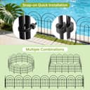 Thealyn Metal Garden Fence 60cm H x 33cm W (25 Panels, Total Length 3.3m) Outdoor Decorative Fence No Dig Fence Border Fence Dog Fence for Flower Bed, Yard, Animal Barrier - 4