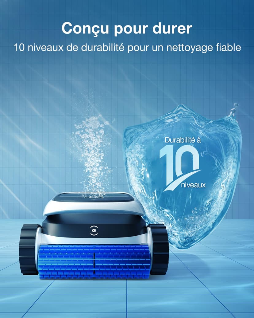 ECOVACS Ultramarine P1 Robot Piscine Nettoyage Fond et parois, Aspirateur Piscine 180 Min, 180 m², Aspiration UltraPure 300 L/Min, Application, Filtre Double Couche, Navigation SmartNavi - 4