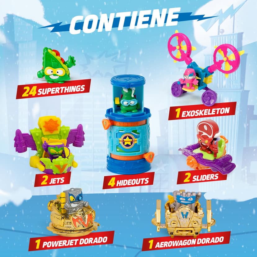 Superthings Calendrier de l'Avent avec 24 cadeaux et surprises spéciaux. Comprend des mini figurines de Superthings, Hideouts, Jets, Exoskeletons et Special Vehicles - 5