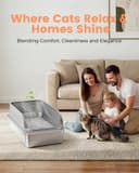 Stainless Steel Cat Litter Tray with High Sides, XXL Metal Cat Litter Box with Scoop, Hooded Toilet for Cat Rabbit, Pet Tray for Large and Small Cats, Leak-Proof, Odour-Free, Easy to Clean, Light Grey - 6