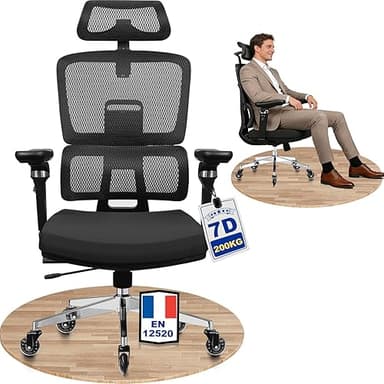 MELOKEA Chaise de Bureau Ergonomique 200 kg | Accoudoirs …