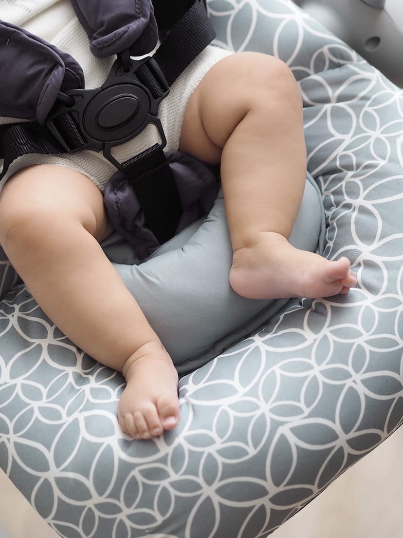 BÉABA, Transat Up & Down IV, Transat Réglable en Hauteur, Unisexe pour Bébé et Enfants, 3 Positions d'Inclinaison, Harnais Sécurité 5 Points, Réducteur de Naissance, Leaves - 5