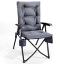EVER ADVANCED Luxury Camping Chairs for Adults Heavy Duty Loadable 150kg High Back Oversized Folding Garden Chair Padded 6cm Comfy with Cup Holder Side Pocket Dining Chairs 4-Position Recliner - 1