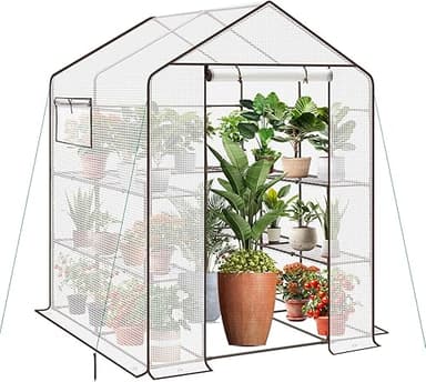 Sekey Walk In Greenhouse with Shelves - Stable Frame & Ea…