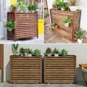 Outdoor Wood Air Conditioner Cover Motor Air Conditioner Wood Anti-Corrosion Cover for Outdoor Wood Waterproof Sun Protection Balcony Pot Holder (86 x 35 x 80 cm) - 5