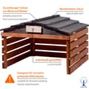 dobar® Garage pour Robot Tondeuse en Bois avec Toit Amovible, abri pour Robot à Gazon, avec Panneau Personnalisable, 78,5 x 74 x 52,5 cm, Marron/Noir - 2