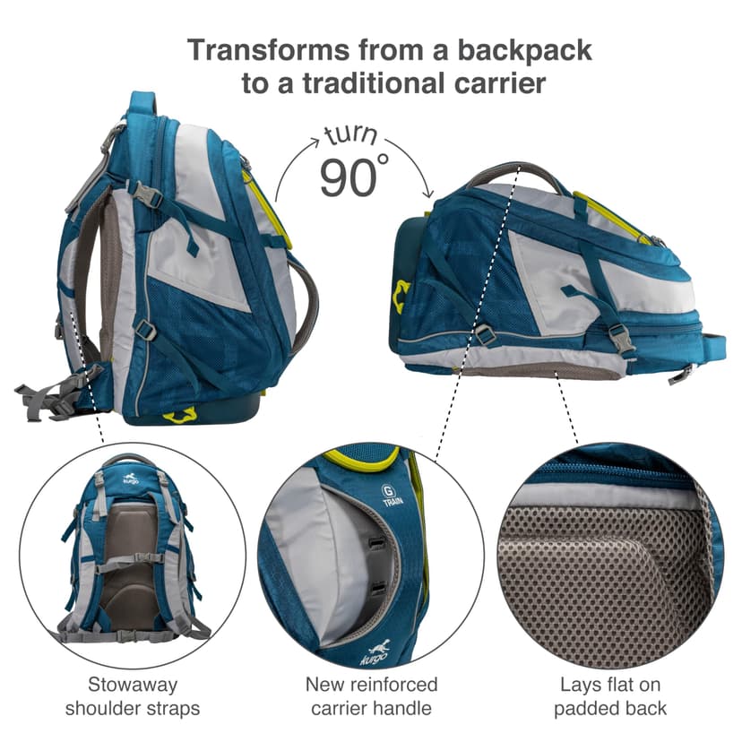 Kurgo G-Train Pack, Carrier Backpack for Small Dogs and Cats, Ideal for Hiking or Travel, Waterproof Bottom, Ink Blue - 4