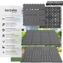 tectake® 22-Piece Decking Tile Set in Wooden Look, 31 x 31 cm per Tile, 2.1142m² Total Area, Easy Interlocking Click System, Non-Slip & Weather-Resistant WPC - Garden & Patio Decking Tiles - Grey - 2