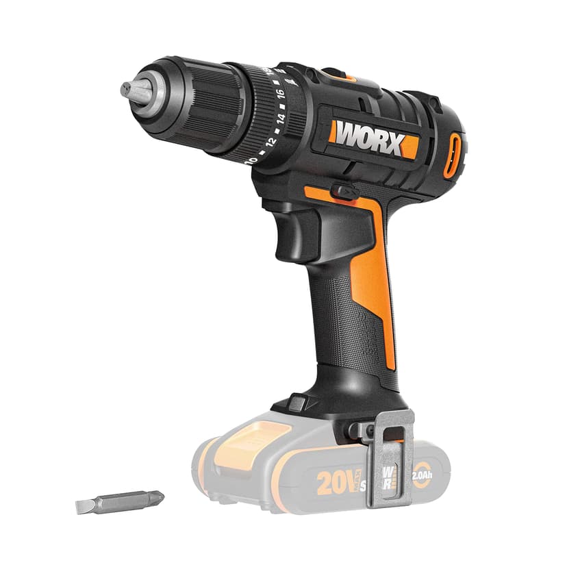 WORX - Cordless Impact Drill 20V - 50Nm - φ13mm - WX370.9 (Delivered Without Battery or Charger, with Double end) - 1