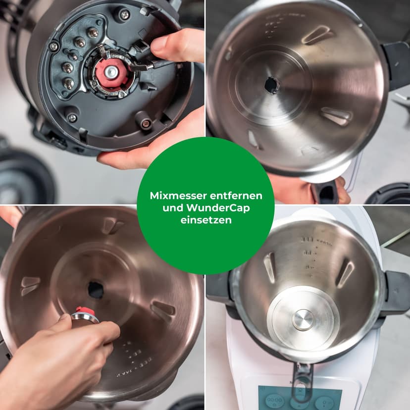 Wundermix - WunderCap® cache-lame pour robot de cuisine Monsieur Cuisine (Connect, Trend, Smart) • Accessoire révolutionnaire pour cuisson sans lame • Accessoire Wundermix - 4